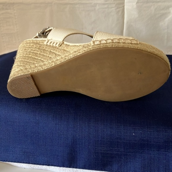 Apt 9 Women’s Sz 8M White Espadrille Wedge Platform Sling Back Open Toe Heels - Picture 9 of 10